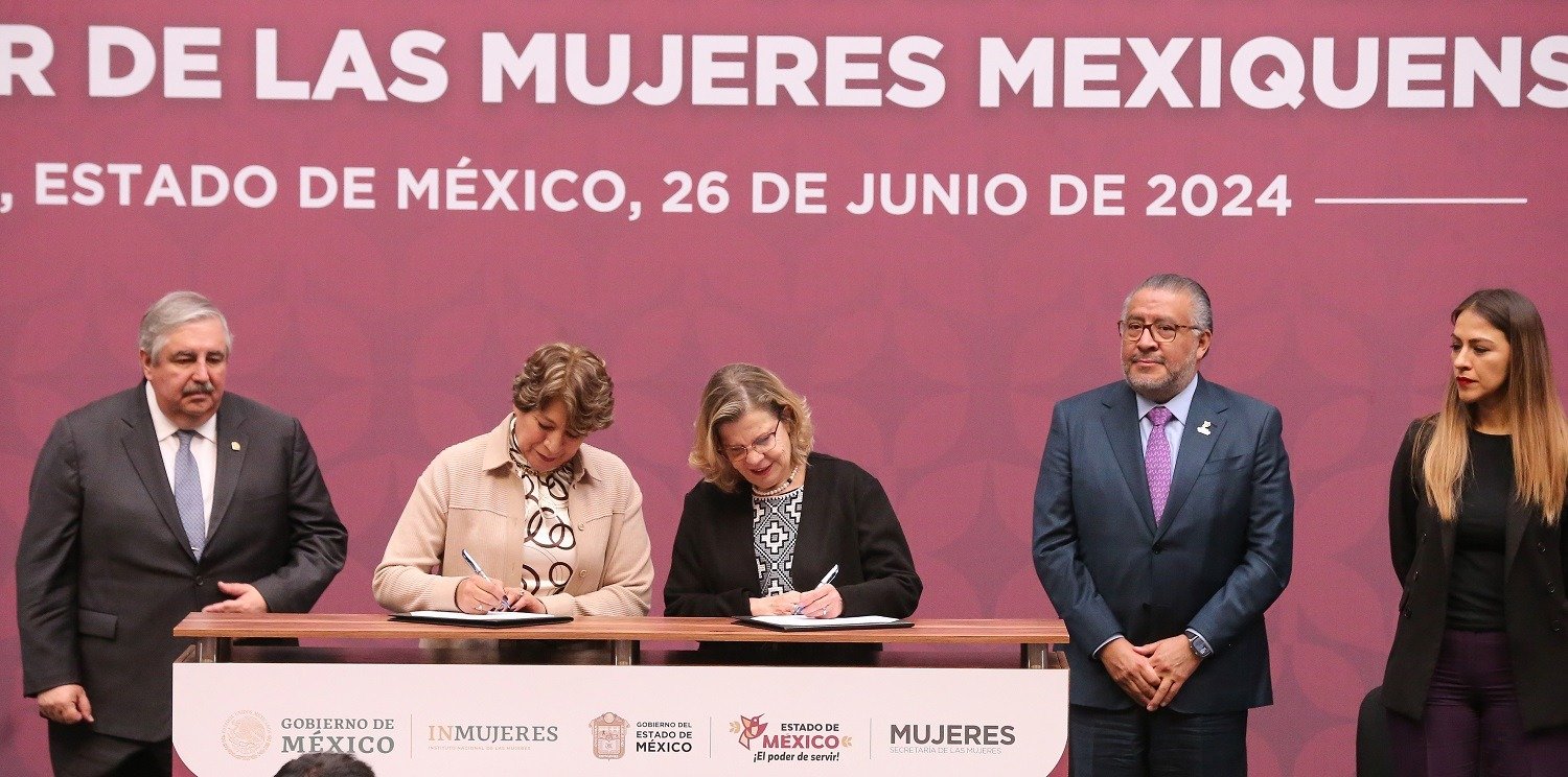 Gobernadora Delfina Gómez firma con la Federación plan para mujeres del ...
