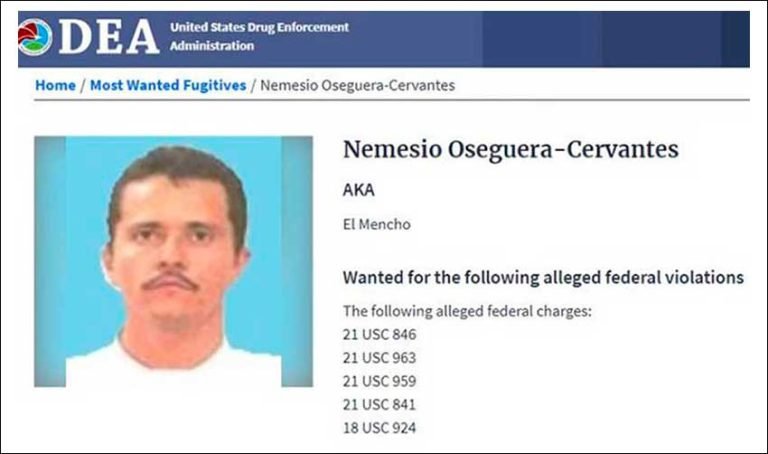 ‘El Mencho’, líder del Cártel Jalisco Nueva Generación (CJNG) sigue siendo buscado