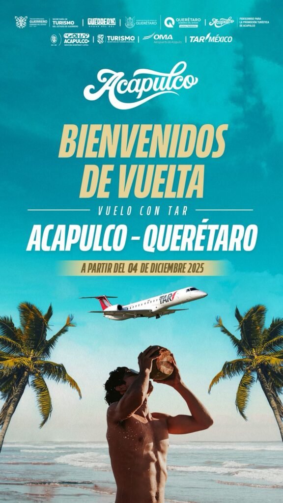 TAR reactiva vuelo directo Querétaro -Acapulco