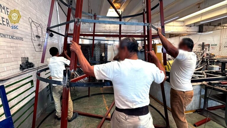 Internos del Reclusorio Norte elaboran monumental árbol navideño de la SSC