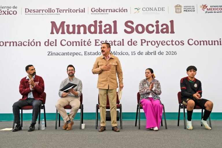 Gobierno de Edomex y Federal crean comité para generar proyectos comunitarios en espacios públicos, en el marco del “Mundial Social 2026”