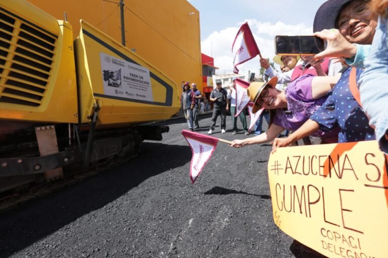 Con inversión y ahorro municipal, Azucena Cisneros repavimenta vialidades