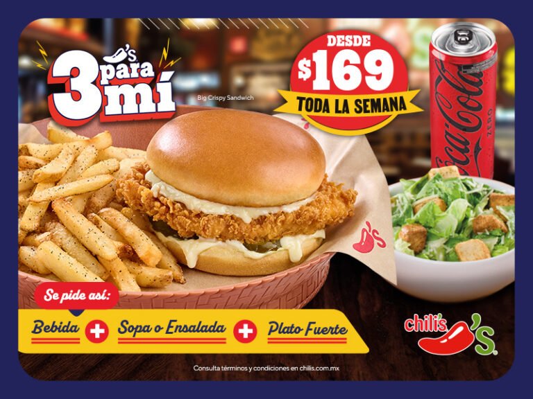 Chili’s amplía su oferta gastronómica e integra platillos prémium a la promoción “3 para mí”