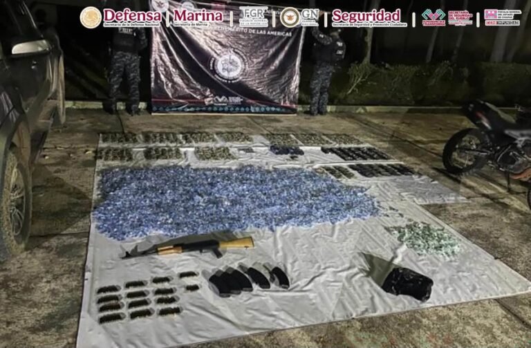 Detienen a 57 personas y aseguran armas y droga en Chiapas