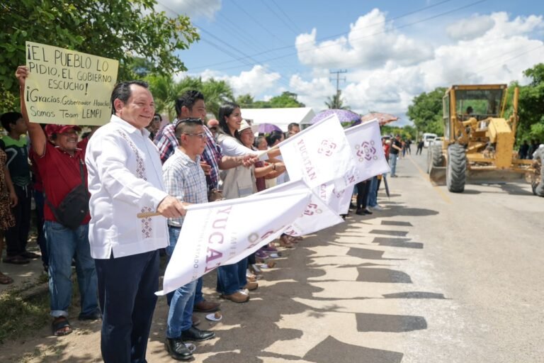 Invierte Renacimiento Maya más de 22 mdp en carretera Sahcabá-Huhí que beneficia a más de 13 mil habitantes  