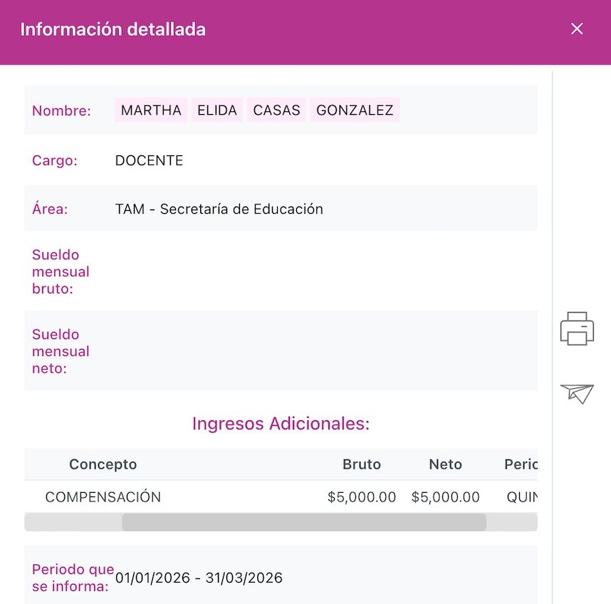 Documentos consultados / nóminas familiares