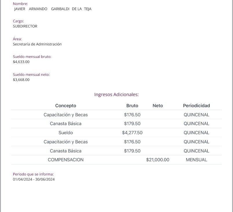 Documentos consultados / nóminas familiares